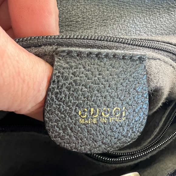 ❤️GORGEOUS VINTAGE AUTHENTIC GUCCI DIANA BLACK LEATHER BAMBOO HANDLE LEATHER - Picture 5 of 15